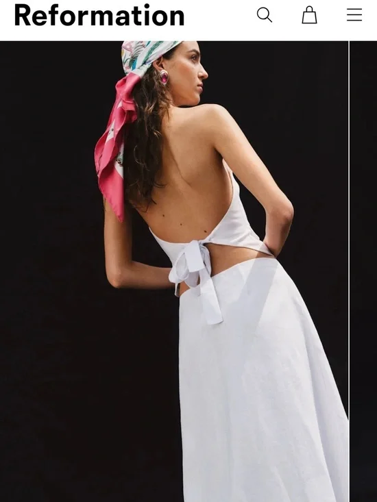 Reformation Aida Linen Vest Open Back - Picture 2 of 5